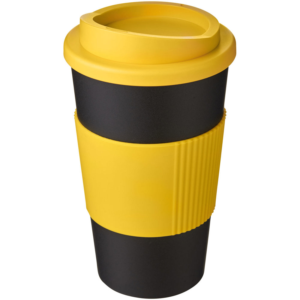 Americano® 350 ml Isolierbecher mit Schutzring - gelb, schwarz