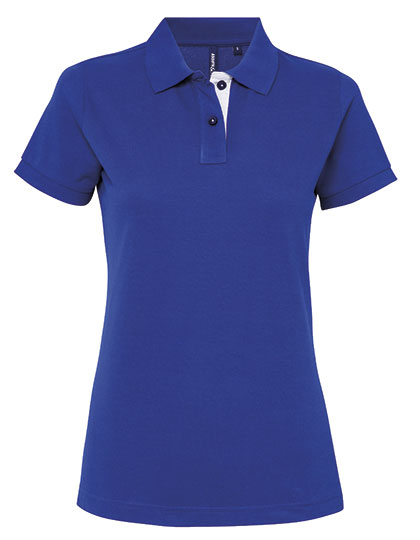 Asquith & Fox - Women´s Classic Fit Contrast Polo - Royal, White
