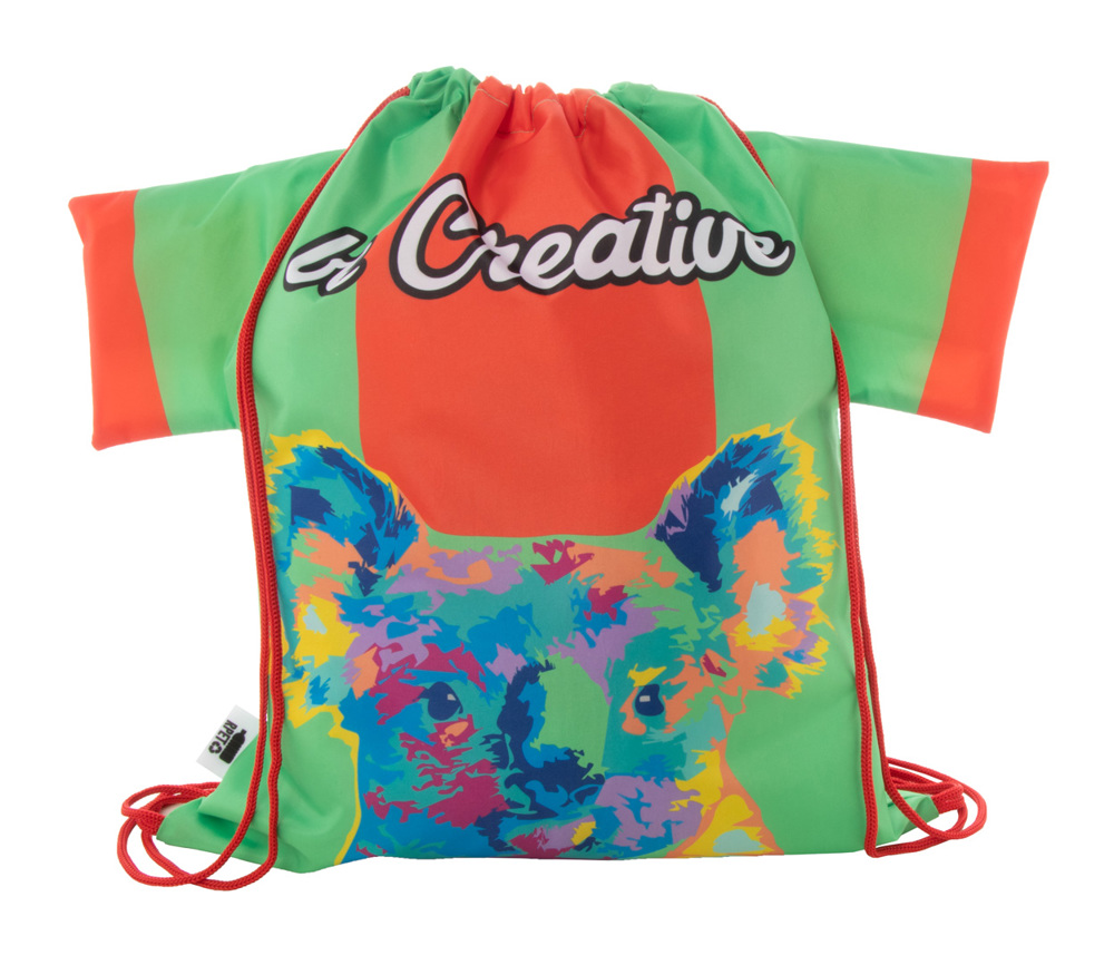CreaDraw T RPET - Individueller Turnbeutel - rot/weiß