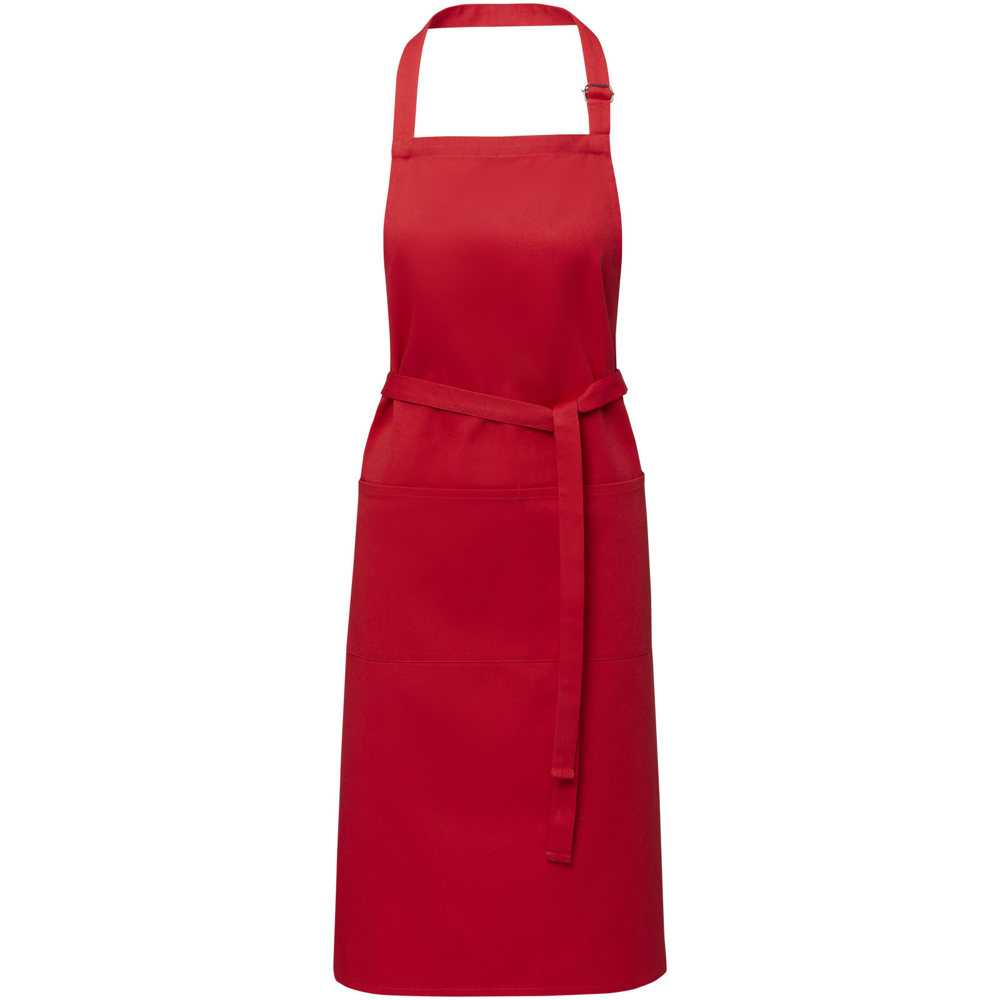 Andrea 240 g/m² Schürze mit verstellbarem Nackenband - rot