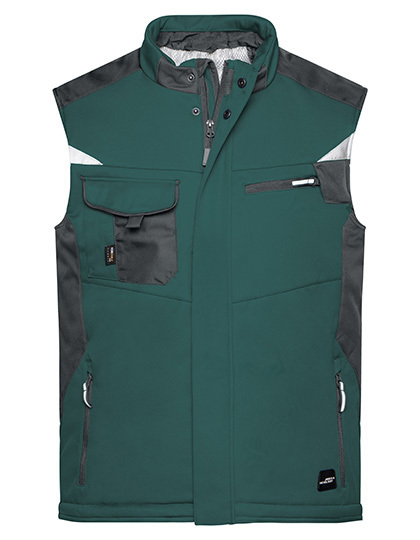 Daiber - Craftsmen Softshell Vest -STRONG- - Dark Green, Black