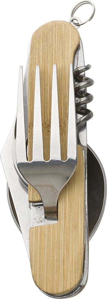 Bambus-Multifunktionsbesteck-Set Ainsley - Braun