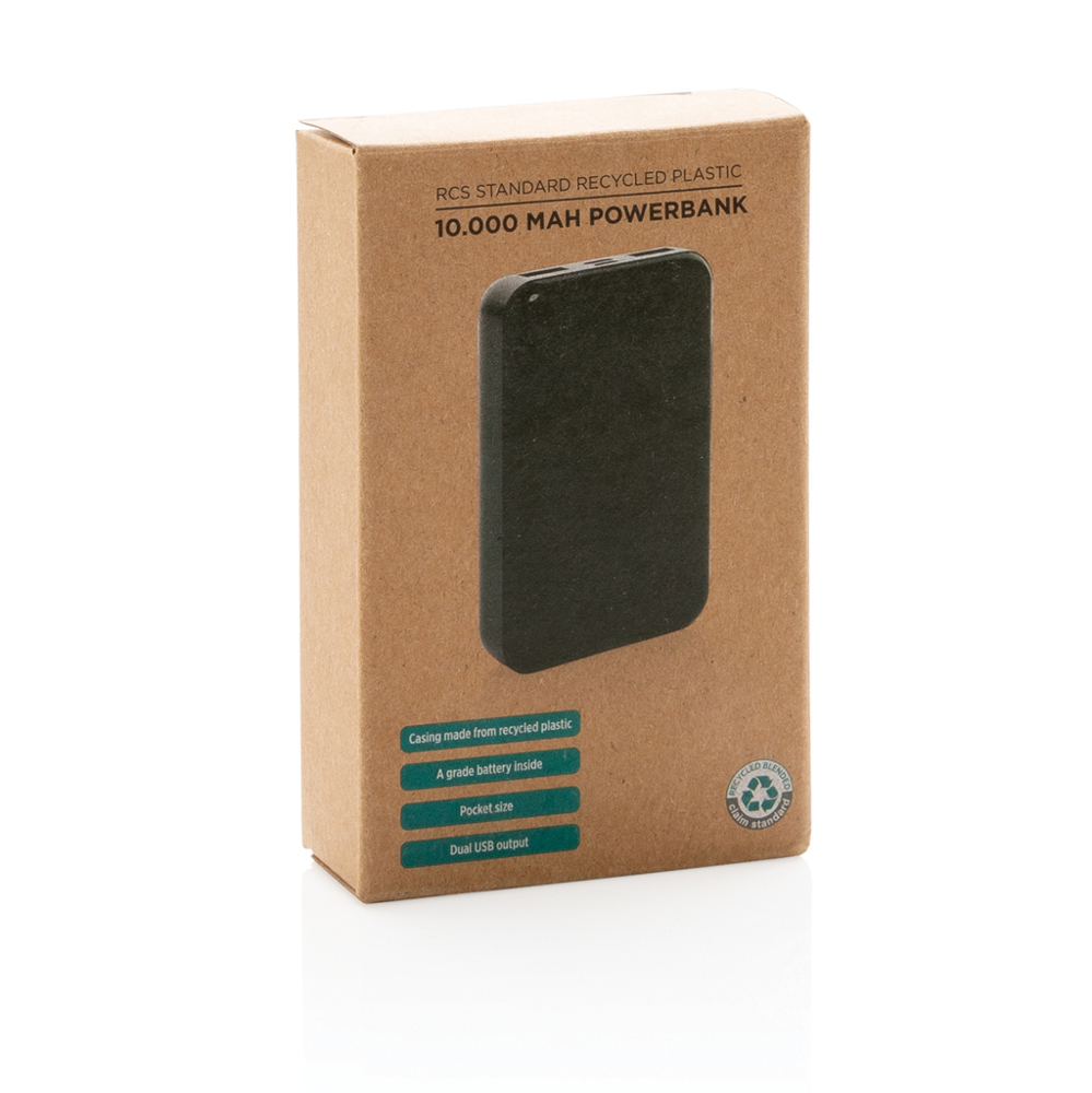10.000 mAh Powerbank aus RCS Standard recyceltem Kunststoff