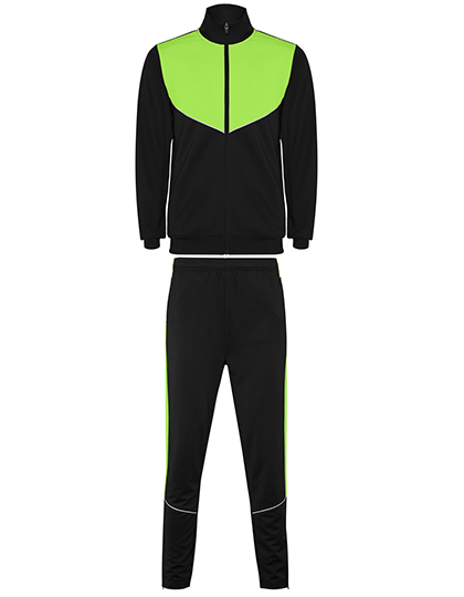 Roly Sport - Evans Tracksuit - Black 02, Lime Green 225