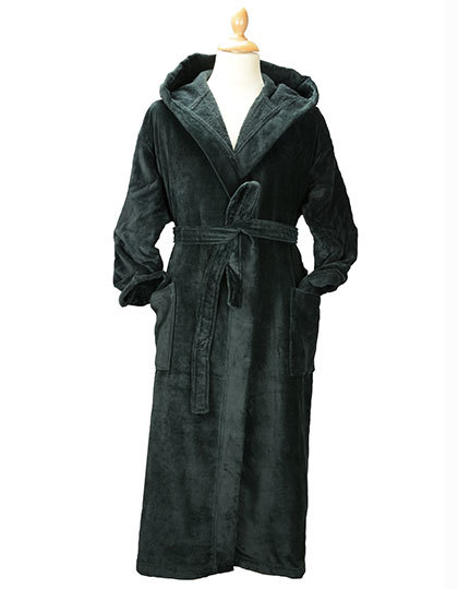 ARTG - DeLuxe Velour Bathrobe with hood - Very Black