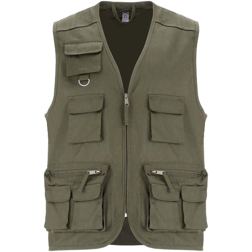 Venera Arbeitsweste mit V-Ausschnitt und mehreren Taschen, 200 g/m2 - militärgrün