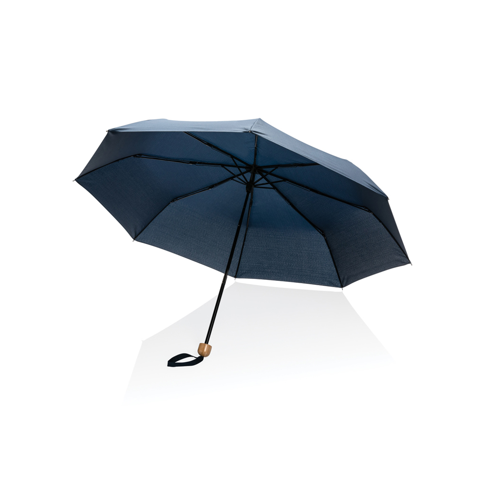 20.5" Impact AWARE™ RPET 190T Pongee Bambus Mini-Schirm - navy blau (± PMS 539)