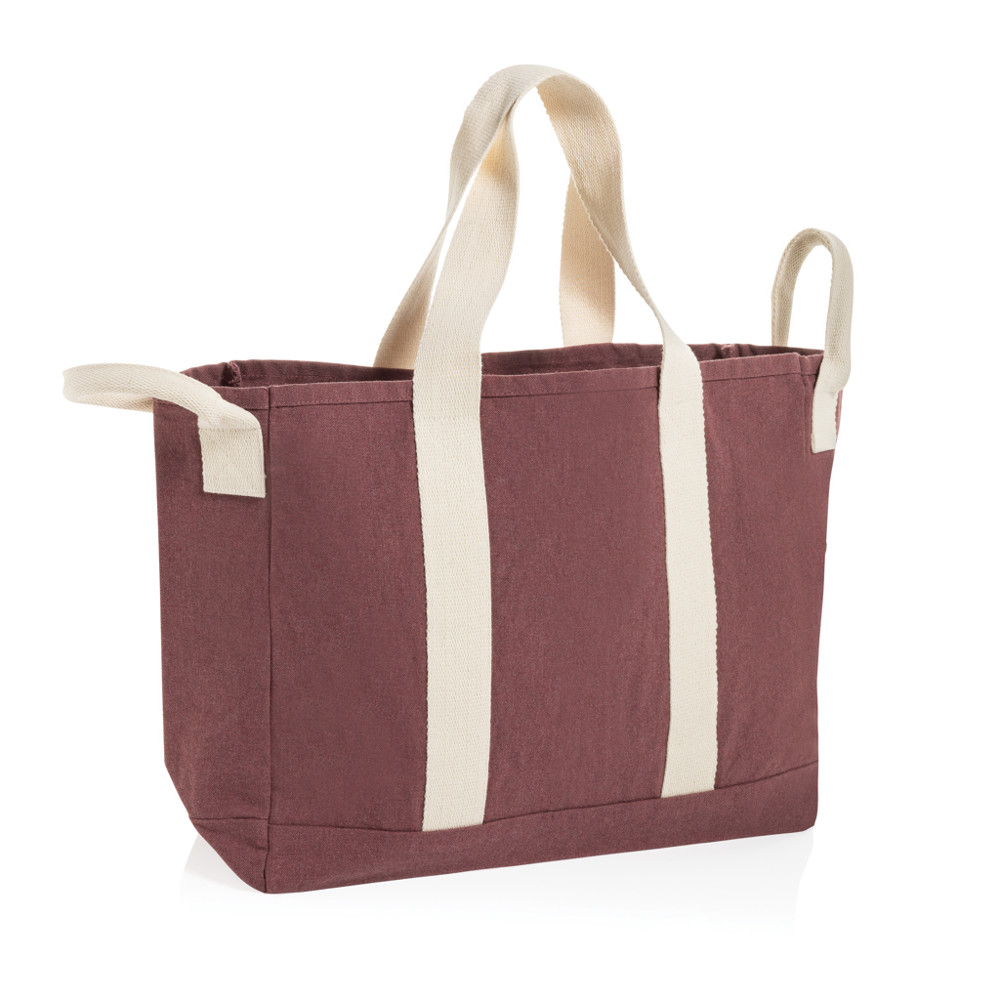 BEAU AWARE™ Strandtasche aus 400gr/m² recyceltem Canvas - rot (± PMS 19-1430 TPG)