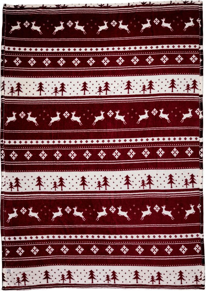 Decke aus 100% Polyester und Flanell Michelle - Bordeauxrot