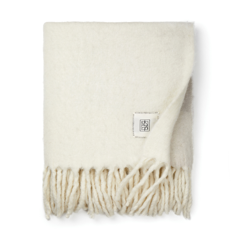 VINGA Saletto Decke aus Wollgemisch - beige, beige (± PMS 11-0606 TCX/ ± PMS 15-0000 TCX)