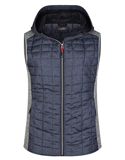 Daiber - Ladies´ Knitted Hybrid Vest - Light Melange, Anthracite Melange