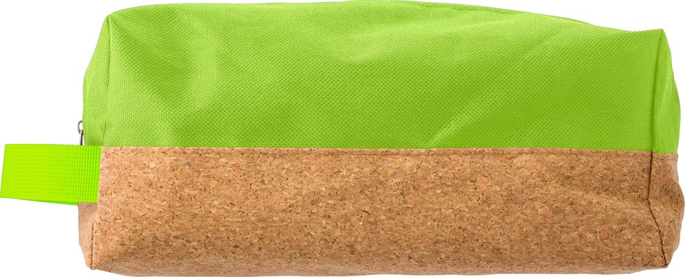 Kulturtasche aus Polyester und Kork Lynn - grün