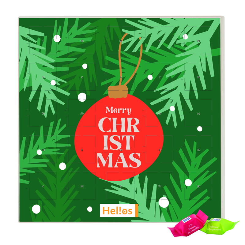 Adventskalender quadratisch, Blister kompostierbar, Ritter SPORT Schokowürfel