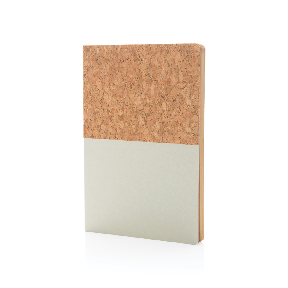 A5 Kork & Kraft Notizbuch - off white (± PMS Mist white)