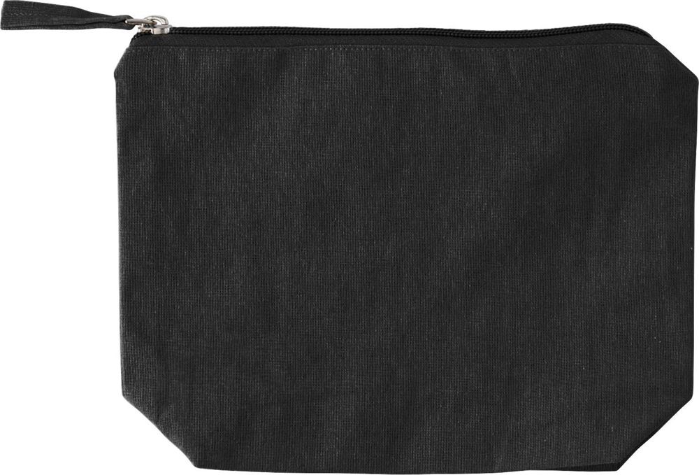 Kosmetiktasche aus recycelter Baumwolle (180 g/m²) Cressida - schwarz