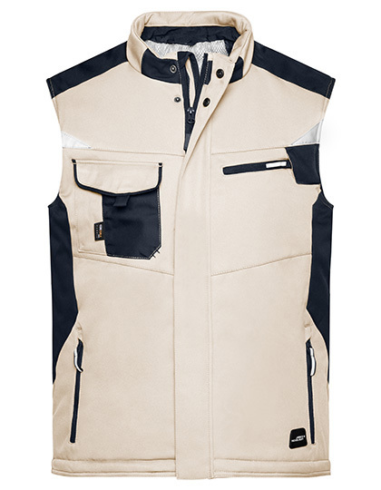 Daiber - Craftsmen Softshell Vest -STRONG- - Stone, Black