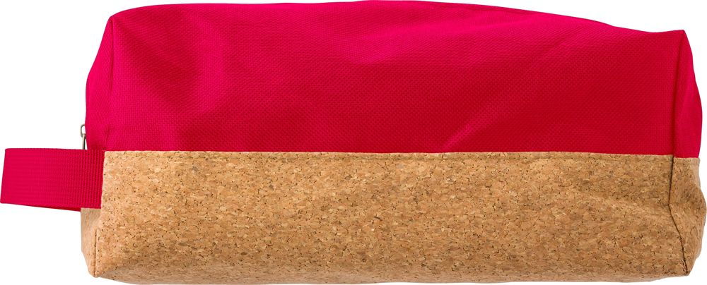 Kulturtasche aus Polyester und Kork Lynn - rot