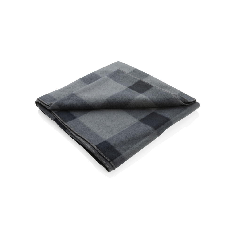 Weiche karierte Fleece-Decke - anthrazit (± PMS Cool Grey 11)