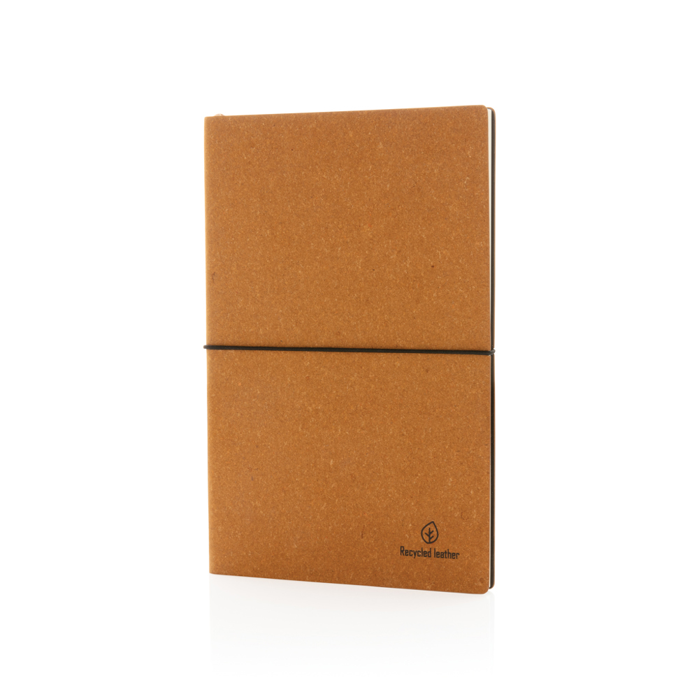 A5 Notizbuch aus GRS recyceltem Leder - braun (± PMS 24)