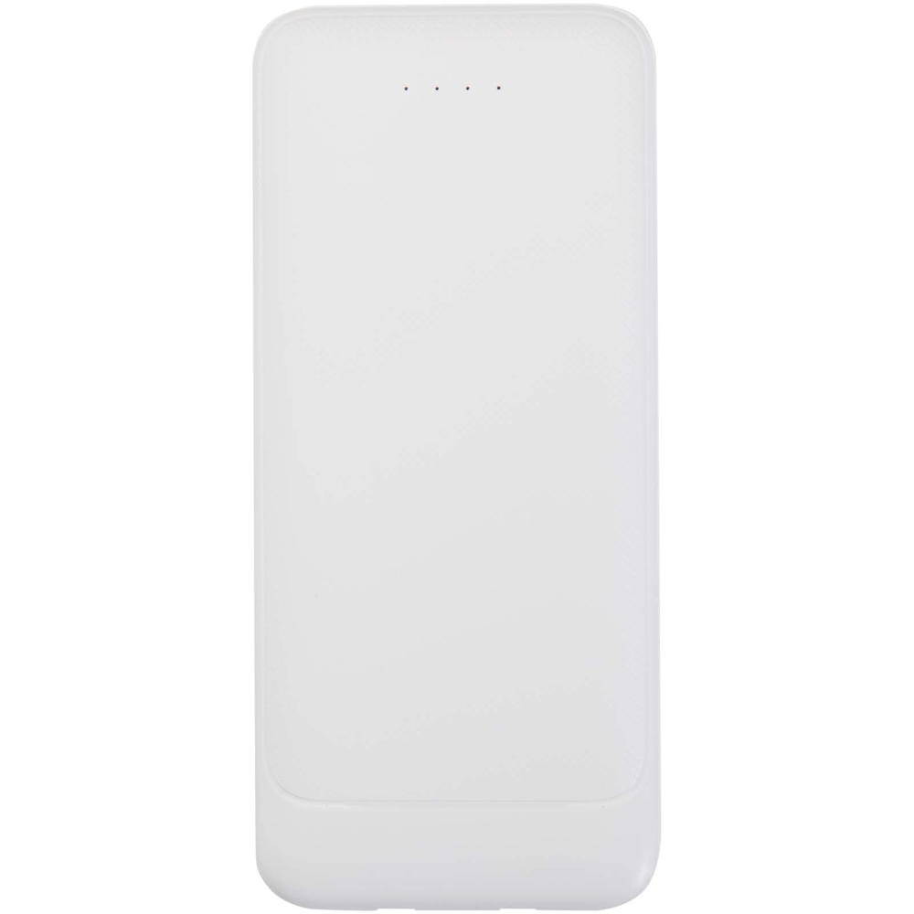 Adhil 10 W 10.000 mAh Powerbank aus recyceltem Kunststoff mit 2 integrierten Kabeln