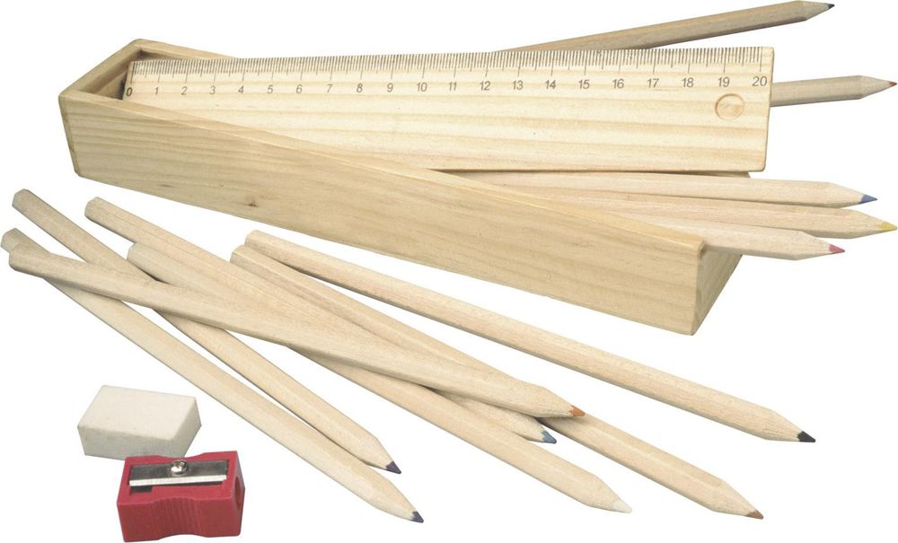 Buntstifte 12er Setin Holzbox Carmelita - Braun