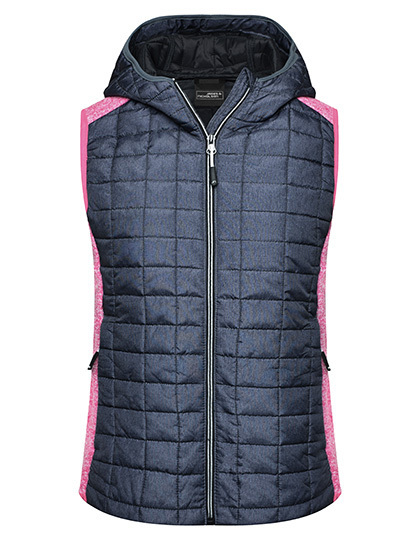Daiber - Ladies´ Knitted Hybrid Vest - Pink Melange, Anthracite Melange
