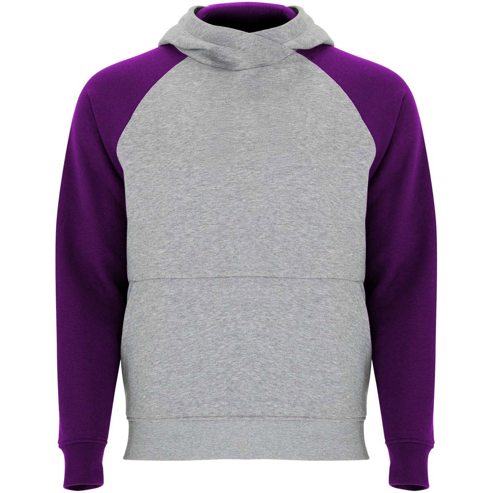 Badet 280 g/m² zweifarbiger Kapuzenpullover für Kinder - heather grau, lila