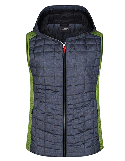 Daiber - Ladies´ Knitted Hybrid Vest - Kiwi Melange, Anthracite Melange