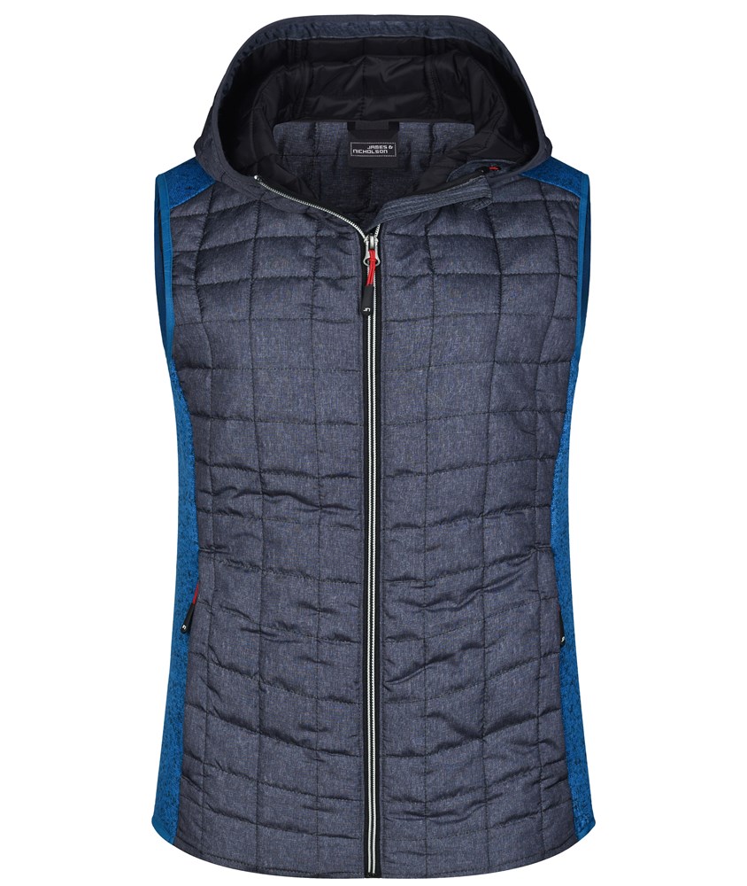 Ladies' Knitted Hybrid Vest - Royal-melange/anthracite-melange (ca. Pantone 301C
432C)