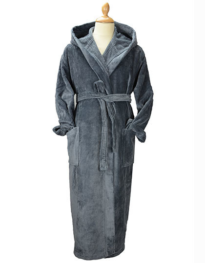 ARTG - DeLuxe Velour Bathrobe with hood - Dark Grey