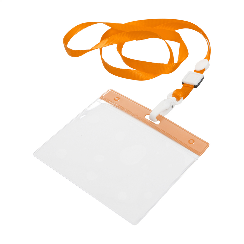 Ballek - Ausweishülle mit Lanyard - orange/transparent