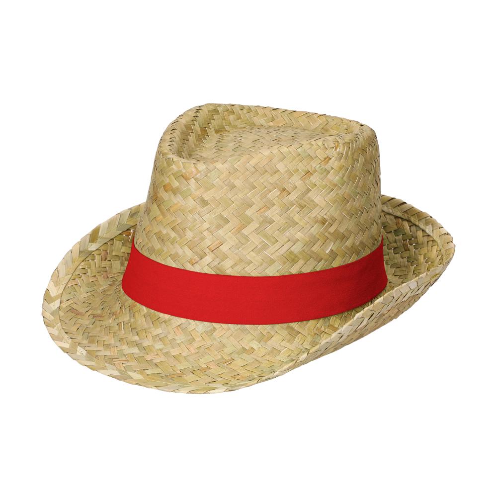 Sommerhut "Kuba" - natur/rot