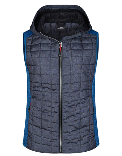 Daiber - Ladies´ Knitted Hybrid Vest - Royal Melange, Anthracite Melange