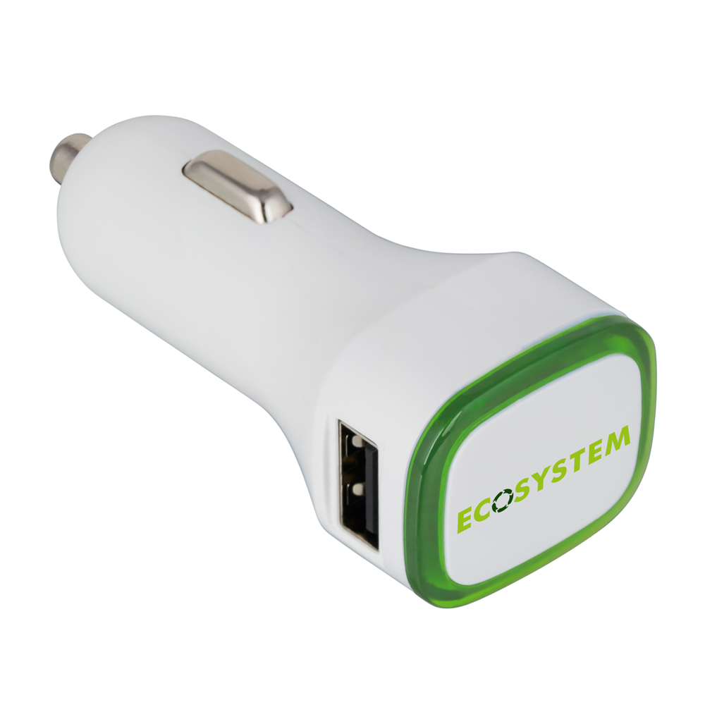 USB-Autoladeadapter COLLECTION 500 - hellgrün, weiß / hellgrün